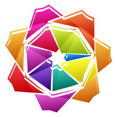 Soyut dairesel, radyal geometrik vektör ögesi, ikon, illüstrasyon. Motif, mandala tasarımı - stok vektör illüstrasyonu, klip- sanat grafikleri