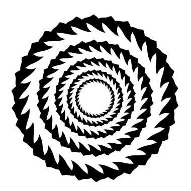 Soyut dairesel, radyal geometrik vektör ögesi, ikon, illüstrasyon. Motif, mandala tasarımı - stok vektör illüstrasyonu, klip- sanat grafikleri