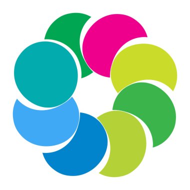 Soyut dairesel, radyal geometrik vektör ögesi, ikon, illüstrasyon. Motif, mandala tasarımı - stok vektör illüstrasyonu, klip- sanat grafikleri