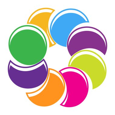 Soyut dairesel, radyal geometrik vektör ögesi, ikon, illüstrasyon. Motif, mandala tasarımı - stok vektör illüstrasyonu, klip- sanat grafikleri