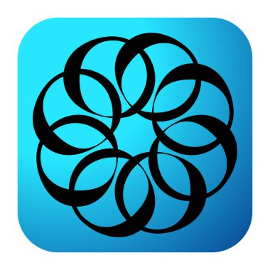 Soyut dairesel, radyal geometrik vektör ögesi, ikon, illüstrasyon. Motif, mandala tasarımı - stok vektör illüstrasyonu, klip- sanat grafikleri