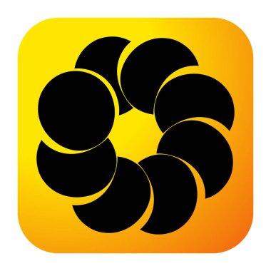 Soyut dairesel, radyal geometrik vektör ögesi, ikon, illüstrasyon. Motif, mandala tasarımı - stok vektör illüstrasyonu, klip- sanat grafikleri