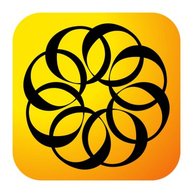 Soyut dairesel, radyal geometrik vektör ögesi, ikon, illüstrasyon. Motif, mandala tasarımı - stok vektör illüstrasyonu, klip- sanat grafikleri