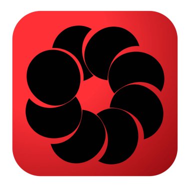 Soyut dairesel, radyal geometrik vektör ögesi, ikon, illüstrasyon. Motif, mandala tasarımı - stok vektör illüstrasyonu, klip- sanat grafikleri