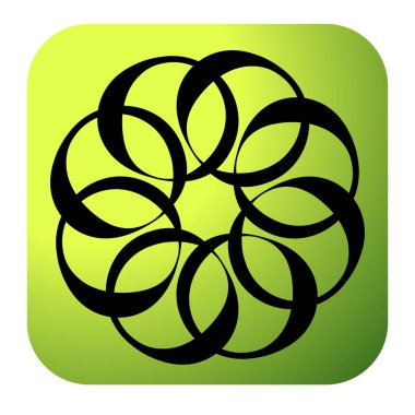 Soyut dairesel, radyal geometrik vektör ögesi, ikon, illüstrasyon. Motif, mandala tasarımı - stok vektör illüstrasyonu, klip- sanat grafikleri