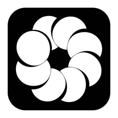 Soyut dairesel, radyal geometrik vektör ögesi, ikon, illüstrasyon. Motif, mandala tasarımı - stok vektör illüstrasyonu, klip- sanat grafikleri