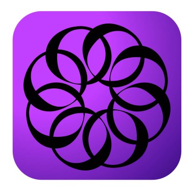 Soyut dairesel, radyal geometrik vektör ögesi, ikon, illüstrasyon. Motif, mandala tasarımı - stok vektör illüstrasyonu, klip- sanat grafikleri