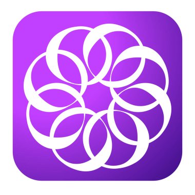 Soyut dairesel, radyal geometrik vektör ögesi, ikon, illüstrasyon. Motif, mandala tasarımı - stok vektör illüstrasyonu, klip- sanat grafikleri