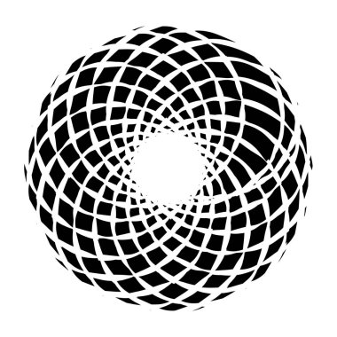 Soyut dairesel, radyal geometrik vektör ögesi, ikon, illüstrasyon. Motif, mandala tasarımı - stok vektör illüstrasyonu, klip- sanat grafikleri