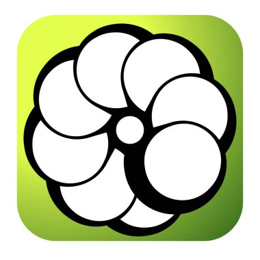 Soyut dairesel, radyal geometrik vektör ögesi, ikon, illüstrasyon. Motif, mandala tasarımı - stok vektör illüstrasyonu, klip- sanat grafikleri