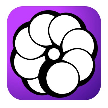 Soyut dairesel, radyal geometrik vektör ögesi, ikon, illüstrasyon. Motif, mandala tasarımı - stok vektör illüstrasyonu, klip- sanat grafikleri