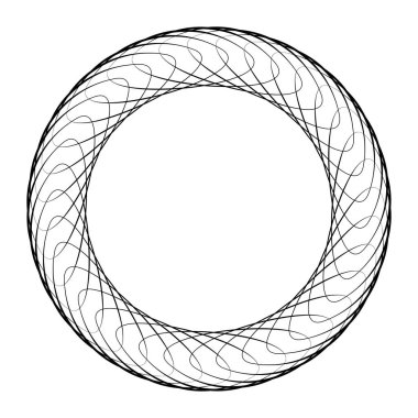 Soyut dairesel, radyal geometrik vektör ögesi, ikon, illüstrasyon. Motif, mandala tasarımı - stok vektör illüstrasyonu, klip- sanat grafikleri