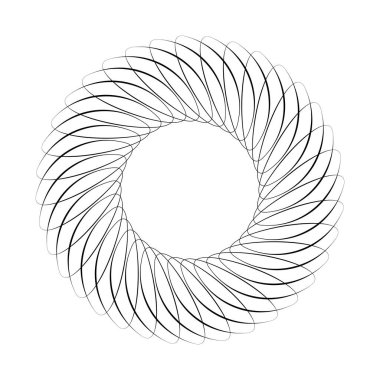Soyut dairesel, radyal geometrik vektör ögesi, ikon, illüstrasyon. Motif, mandala tasarımı - stok vektör illüstrasyonu, klip- sanat grafikleri