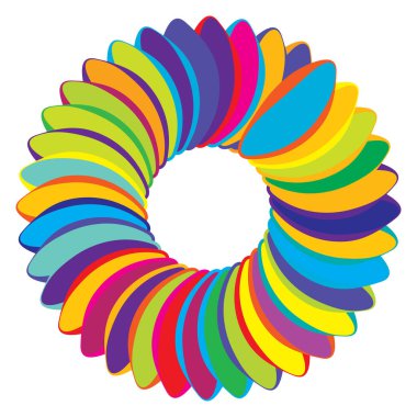 Soyut dairesel, radyal geometrik vektör ögesi, ikon, illüstrasyon. Motif, mandala tasarımı - stok vektör illüstrasyonu, klip- sanat grafikleri