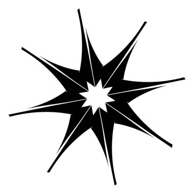 Soyut dairesel, radyal geometrik vektör ögesi, ikon, illüstrasyon. Motif, mandala tasarımı - stok vektör illüstrasyonu, klip- sanat grafikleri