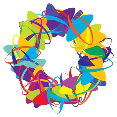 Soyut dairesel, radyal geometrik vektör ögesi, ikon, illüstrasyon. Motif, mandala tasarımı - stok vektör illüstrasyonu, klip- sanat grafikleri