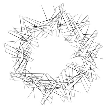 Soyut dairesel, radyal geometrik vektör ögesi, ikon, illüstrasyon. Motif, mandala tasarımı - stok vektör illüstrasyonu, klip- sanat grafikleri