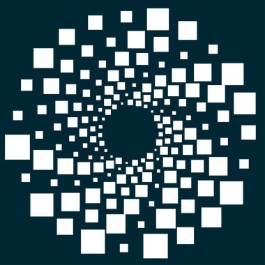 Soyut dairesel, radyal geometrik vektör ögesi, ikon, illüstrasyon. Motif, mandala tasarımı - stok vektör illüstrasyonu, klip- sanat grafikleri