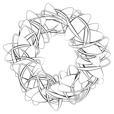 Soyut dairesel, radyal geometrik vektör ögesi, ikon, illüstrasyon. Motif, mandala tasarımı - stok vektör illüstrasyonu, klip- sanat grafikleri