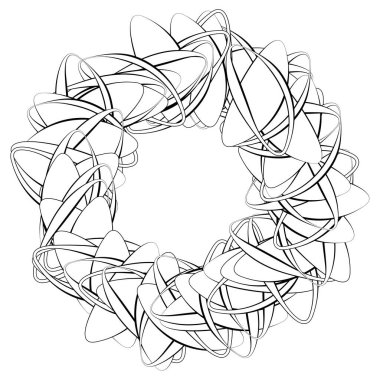 Soyut dairesel, radyal geometrik vektör ögesi, ikon, illüstrasyon. Motif, mandala tasarımı - stok vektör illüstrasyonu, klip- sanat grafikleri