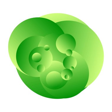 Yeşil ve beyaz daire simgesinin vektör çizimi. Ağ için organik ve bitki sembolü seti.