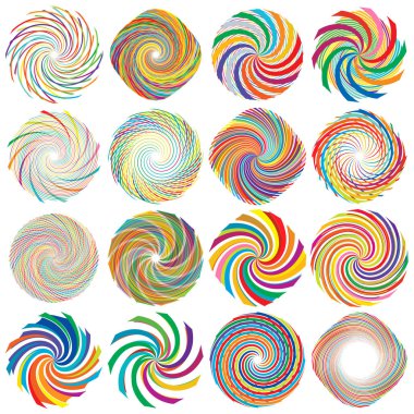 Kıvrım, kasırga, girdap elementleri. Girdap, volt elementi ayarlandı. Döndürme çarpıtmalı dairesel eşmerkezli çizgiler