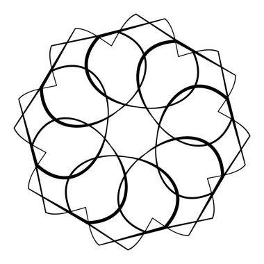 Mandala yayılıyor. Dairesel geometrik motif, simge, şekil - stok vektör çizimi, klip- sanat grafikleri
