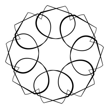 Mandala yayılıyor. Dairesel geometrik motif, simge, şekil - stok vektör çizimi, klip- sanat grafikleri