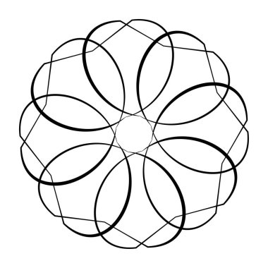 Mandala yayılıyor. Dairesel geometrik motif, simge, şekil - stok vektör çizimi, klip- sanat grafikleri