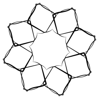 Mandala yayılıyor. Dairesel geometrik motif, simge, şekil - stok vektör çizimi, klip- sanat grafikleri