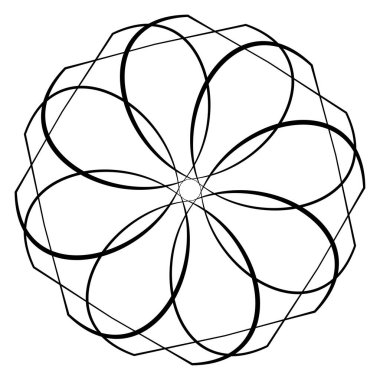 Mandala yayılıyor. Dairesel geometrik motif, simge, şekil - stok vektör çizimi, klip- sanat grafikleri