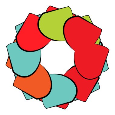 Mandala yayılıyor. Dairesel geometrik motif, simge, şekil - stok vektör çizimi, klip- sanat grafikleri