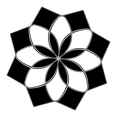 Mandala yayılıyor. Dairesel geometrik motif, simge, şekil - stok vektör çizimi, klip- sanat grafikleri