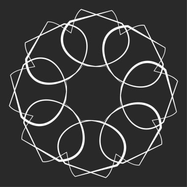 Mandala yayılıyor. Dairesel geometrik motif, simge, şekil - stok vektör çizimi, klip- sanat grafikleri