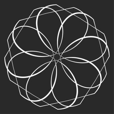 Mandala yayılıyor. Dairesel geometrik motif, simge, şekil - stok vektör çizimi, klip- sanat grafikleri