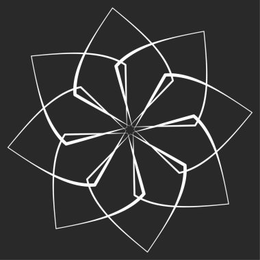Mandala yayılıyor. Dairesel geometrik motif, simge, şekil - stok vektör çizimi, klip- sanat grafikleri