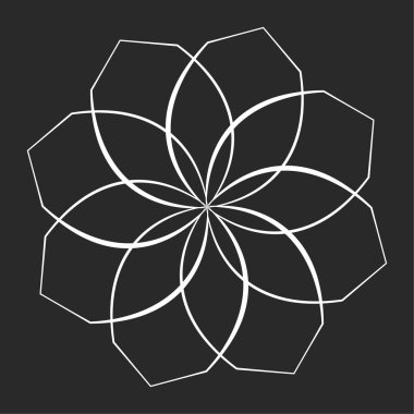 Mandala yayılıyor. Dairesel geometrik motif, simge, şekil - stok vektör çizimi, klip- sanat grafikleri