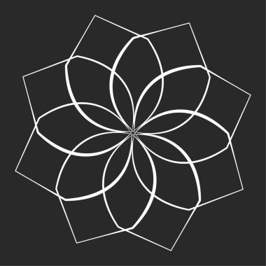 Mandala yayılıyor. Dairesel geometrik motif, simge, şekil - stok vektör çizimi, klip- sanat grafikleri