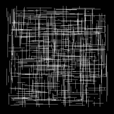 Şebeke, rastgele çizgiler. Parçacık, ızgara, çapraz desen, doku. Kesişen çizgiler