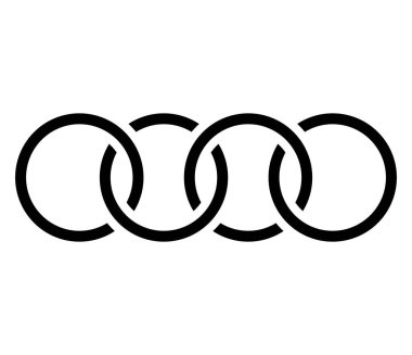 Birbirine bağlı, kesişen daireler, soyut sembolik şekiller, simgeler.