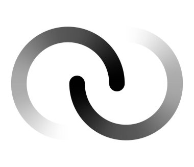 Birbirine bağlı, kesişen daireler, soyut sembolik şekiller, simgeler.