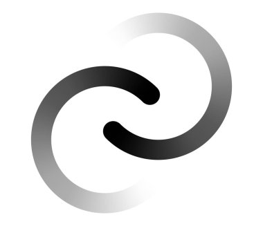 Birbirine bağlı, kesişen daireler, soyut sembolik şekiller, simgeler.