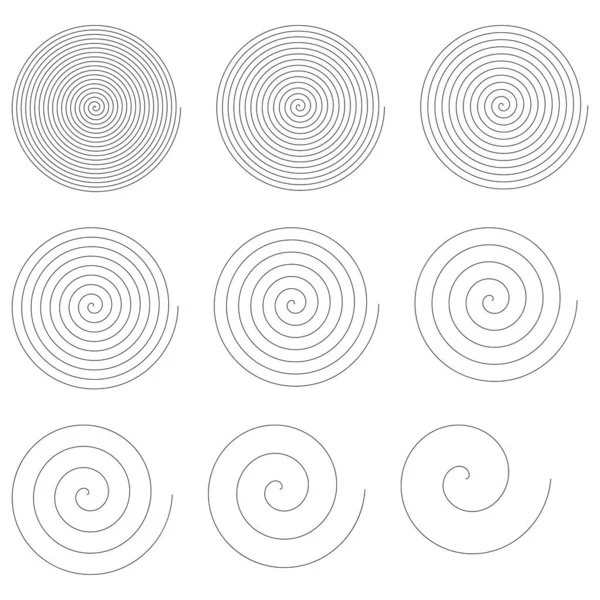 Спіральні Вихрові Вихрові Вихрові Елементи Дизайну Векторні — стоковий вектор