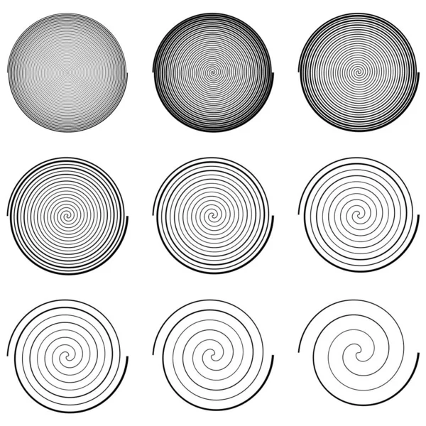 Elementos Diseño Espiral Remolino Giro Giro Vector — Archivo Imágenes Vectoriales