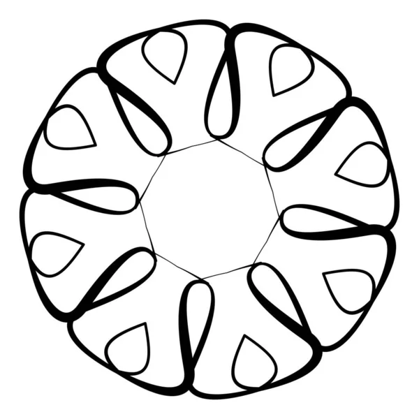 Abstraktní Kruhový Radiální Geometrický Vektorový Prvek Ikona Ilustrace Motiv Mandala — Stockový vektor