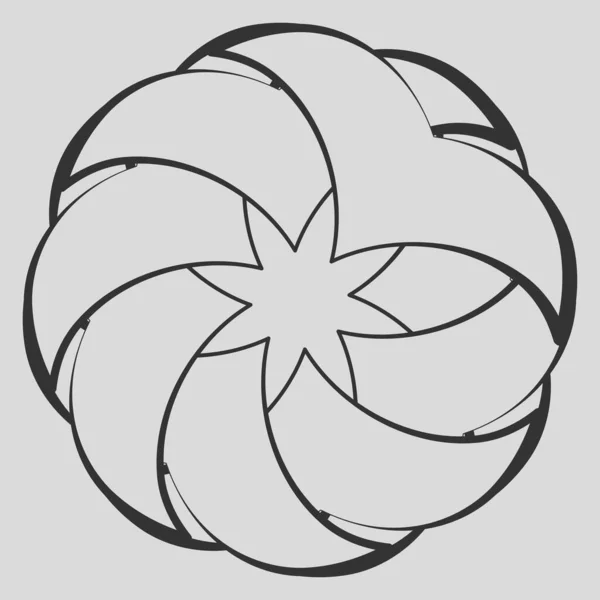 Абстрактный Радиальный Геометрический Векторный Элемент Значок Иллюстрация Мотив Мандала Дизайн — стоковый вектор