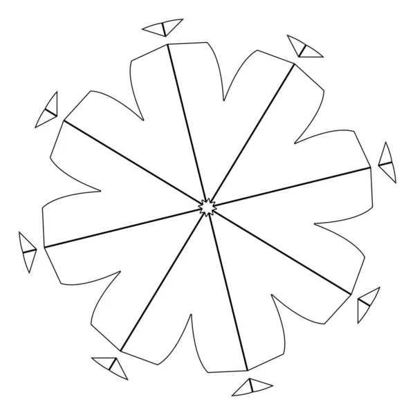 Abstrato Circular Elemento Vetorial Geométrico Radial Ícone Ilustração Motivo Design — Vetor de Stock