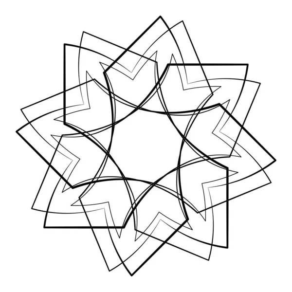 추상적 방사적 기하학적 아이콘 Motif Mandala Design Stock Vector Illustration — 스톡 벡터
