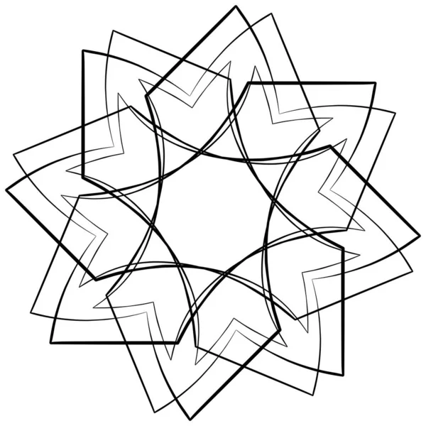 Abstrakt Cirkulär Radiell Geometrisk Vektor Element Ikon Illustration Motiv Mandala — Stock vektor