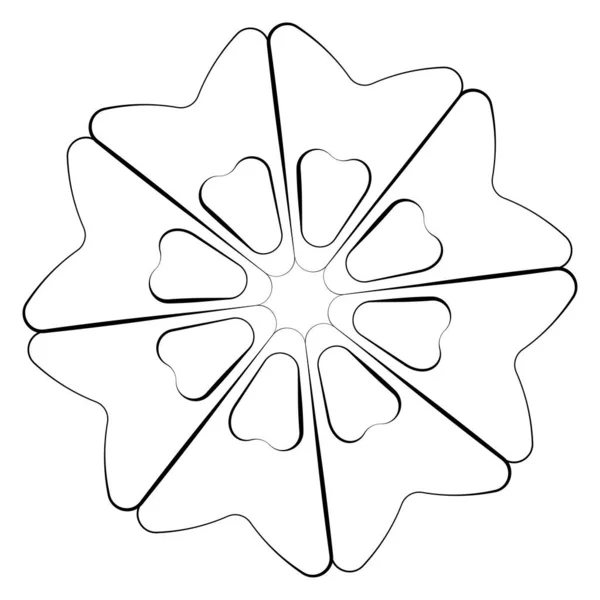 Absztrakt Körkörös Radiális Geometriai Vektorelem Ikon Illusztráció Motívum Mandala Design — Stock Vector